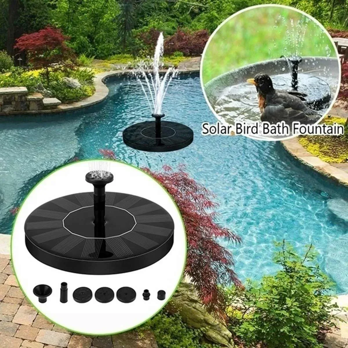 Floating Solar Fountain Water Pump - Погружной насос для полива бассейна, сада,