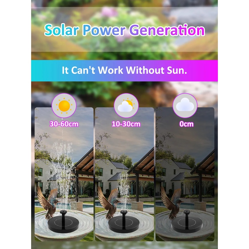 Солнечный фонтанный насос – пл – обзор и цена Floating Solar Fountain Water Pump