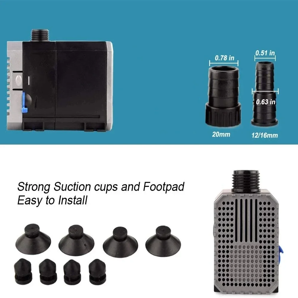 Сверхтихий погружной аквариумн – обзор и цена Submersible Pond Pump 5000L H