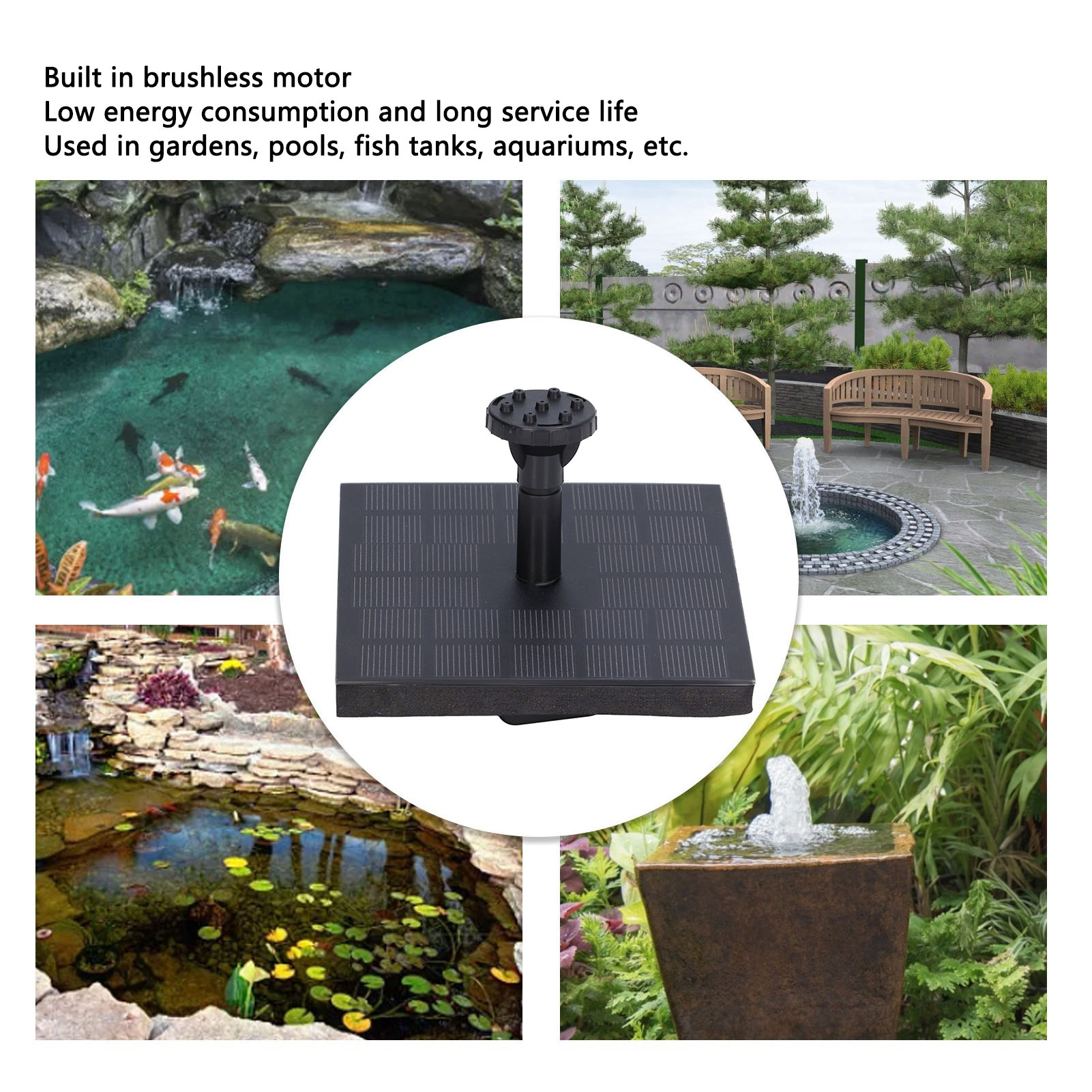 Солнечный фонтанный комплект 7 – обзор и цена Floating Solar Fountain Water Pump